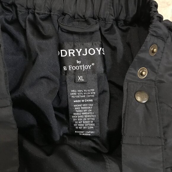 Men's Footjoy Dryjoys Golf Pants-Full Side Zip/Snaps-Adjustable Waist -Size: XL - Picture 7 of 8